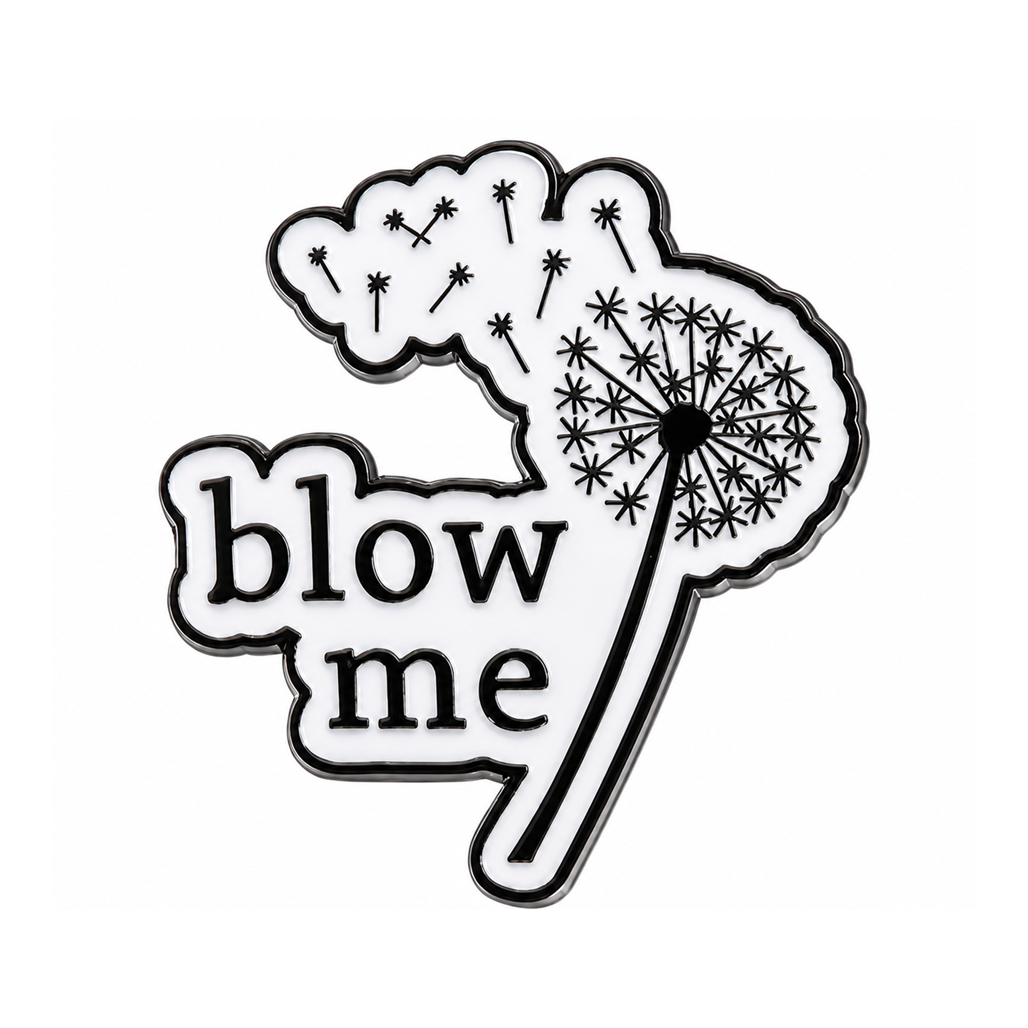 Blow Me Dandelion Enamel Lapel Pin Badge