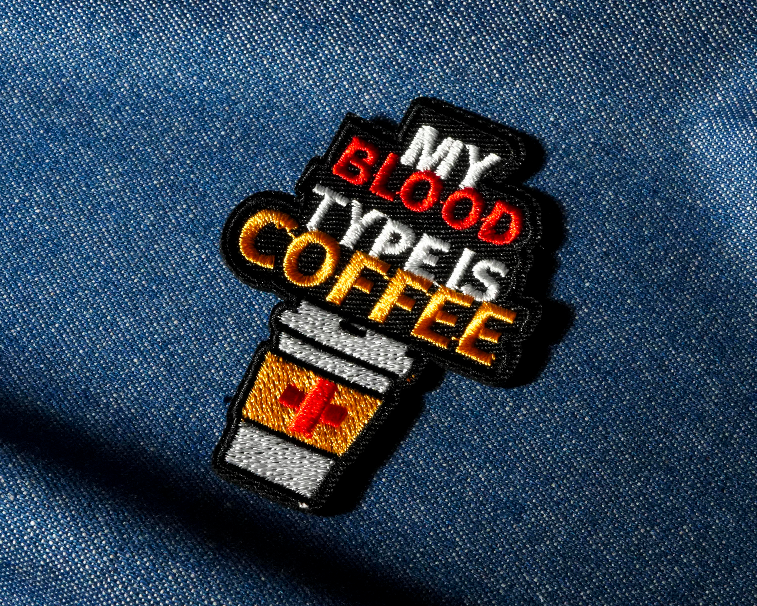 My Blood Type Is Coffee Patch Iron On (7x 5cm) Secondary image