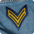 Corporal Military Rank Insignia Iron On Patch (8 x 10cm)