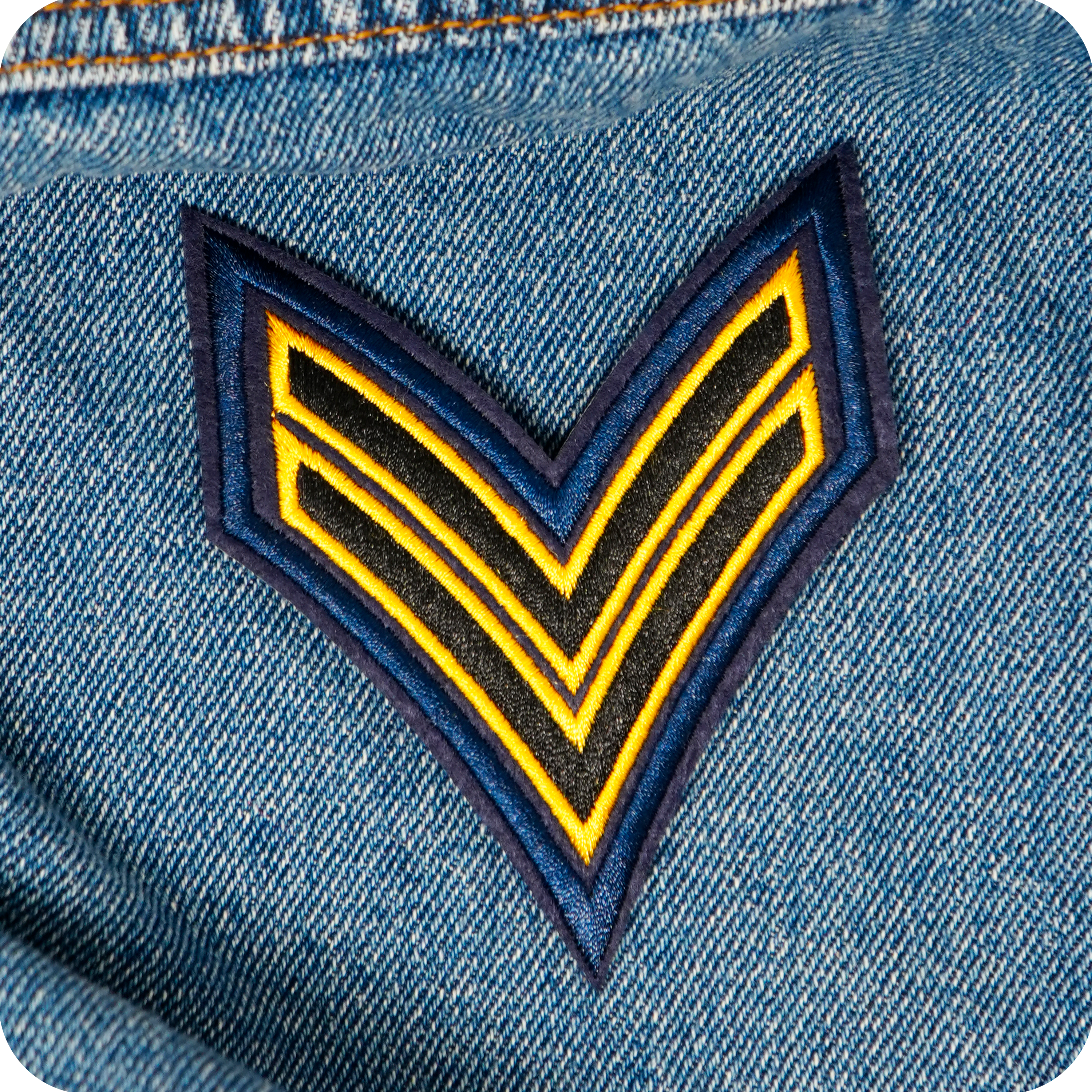 Corporal Military Rank Insignia Iron On Patch (8 x 10cm)