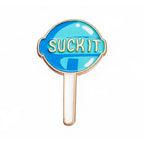 Suck It Blue Lollipop Enamel Pin Badge