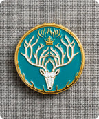 Stag Head Crown Enamel Lapel Pin Badge