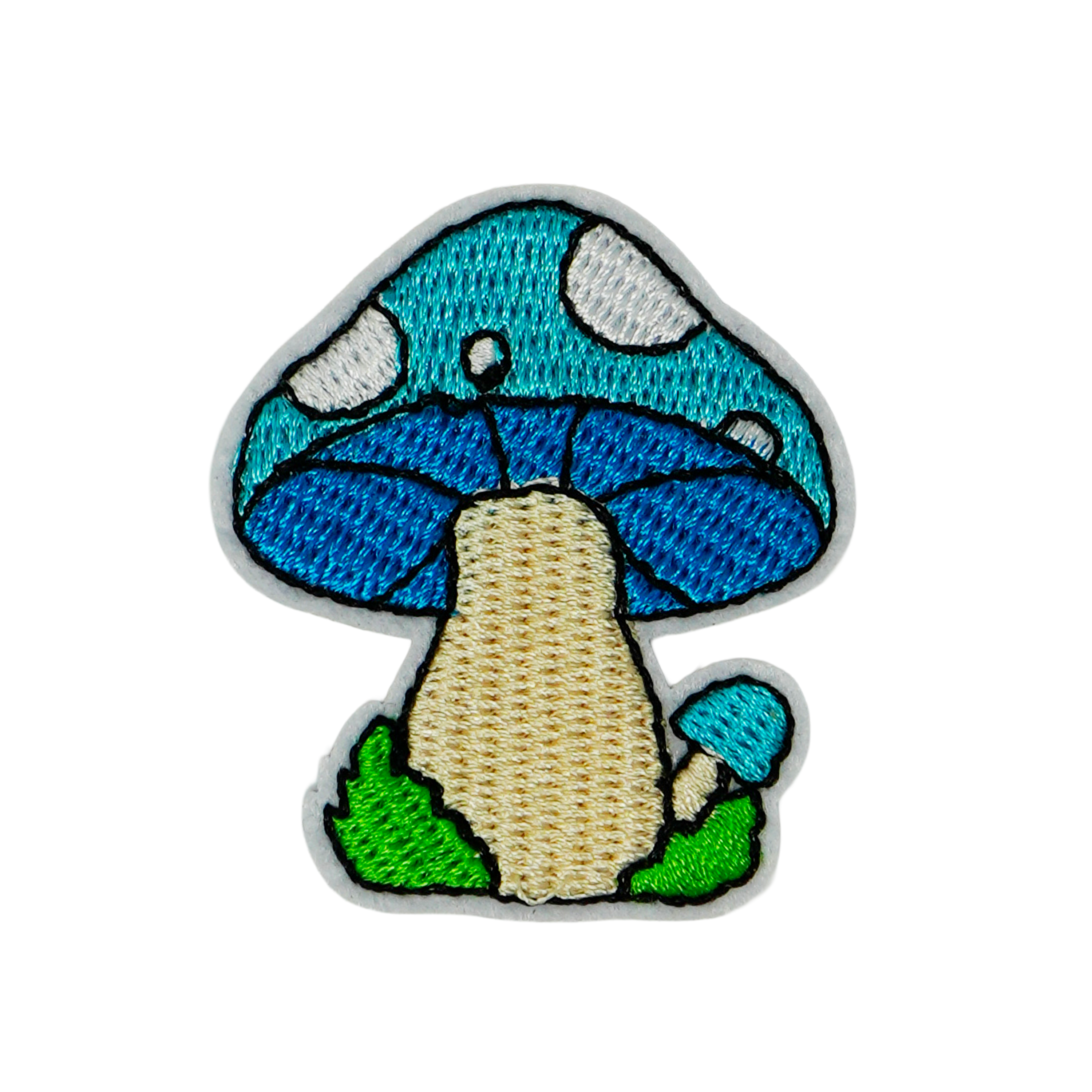 Blue Mushroom Shrooms Iron On Patch (4 x 4.5cm) Main image