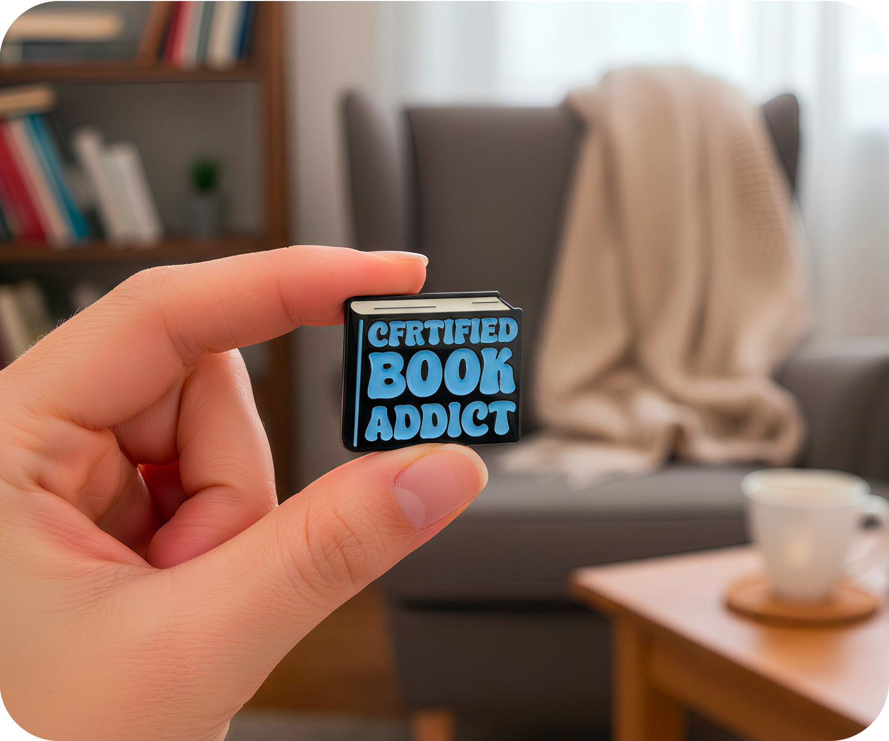 Certified Book Addict Pin Badge
