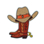 Botas y Sombrero de Vaquero Parche Termoadhesivo Lejano Oeste (8 x 8cm)