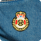 Navy Officer Cap Badge Buoy Crown Iron On Patch (6.5 x 5.5cm)