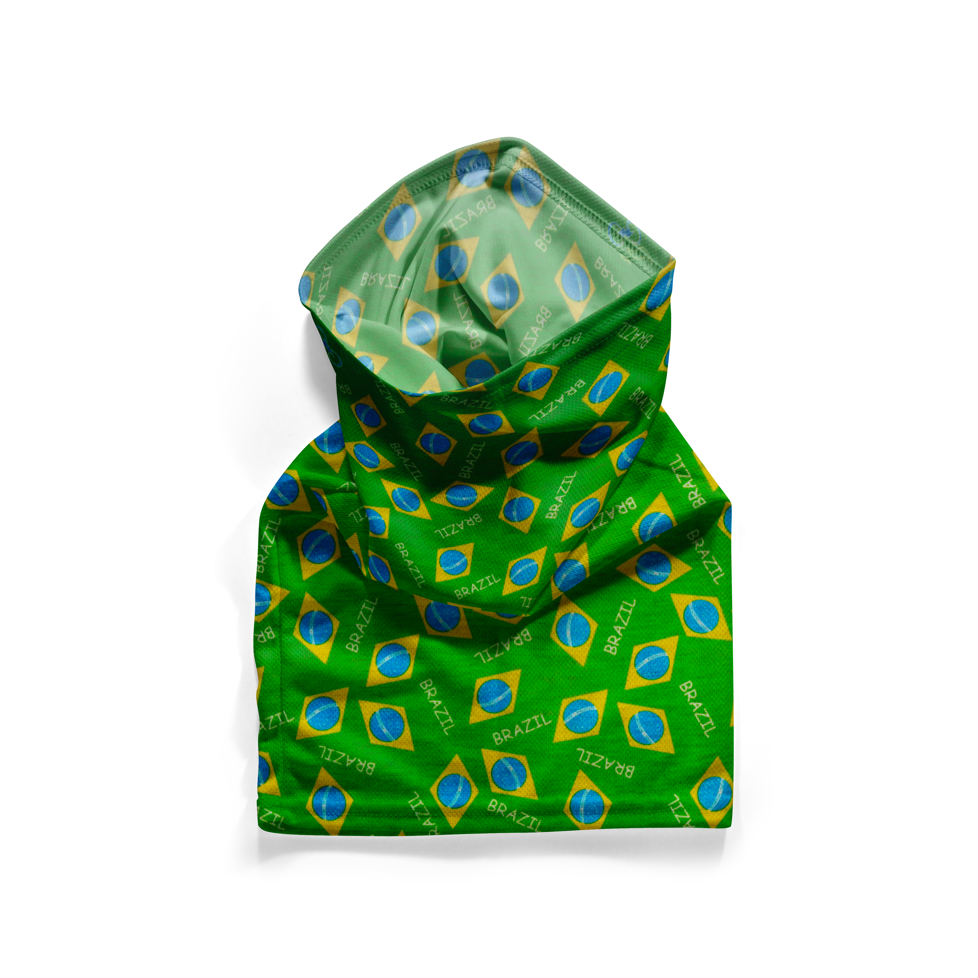 Snood con estampado de la bandera de Brasil – Mascarilla transpirable para el cuello y la cara