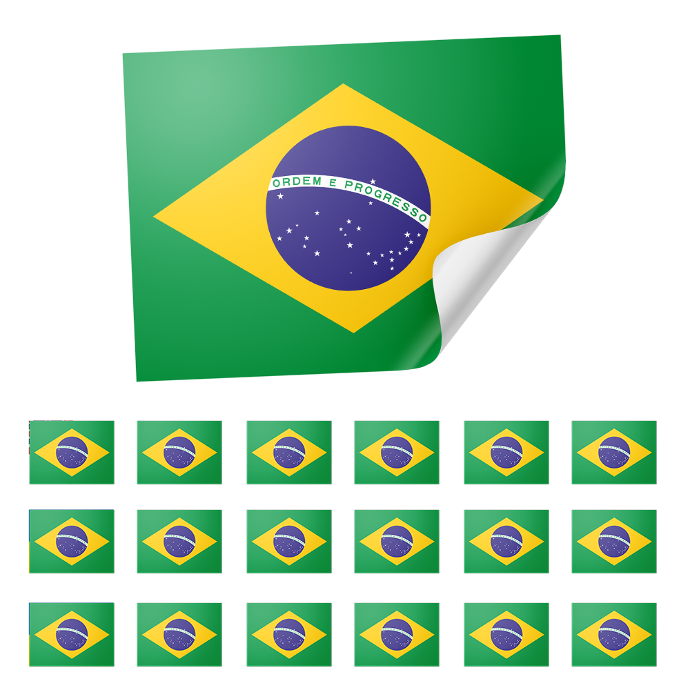 20 X Brazil Flag Stickers Secondary image