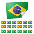 20 X Brazil Flag Stickers