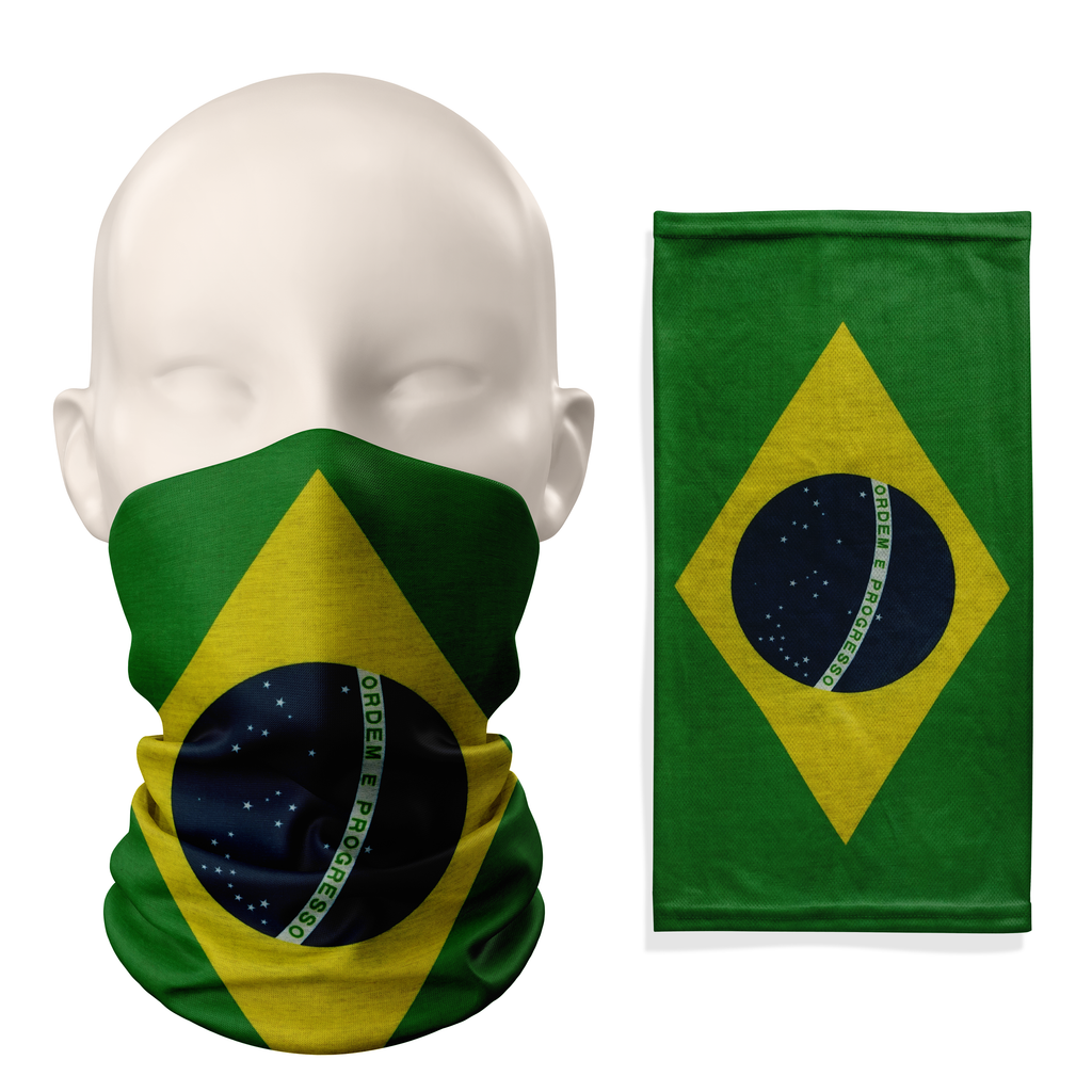 Cubrecuellos con bandera de Brasil – Mascarilla transpirable, tipo braga, para la cara