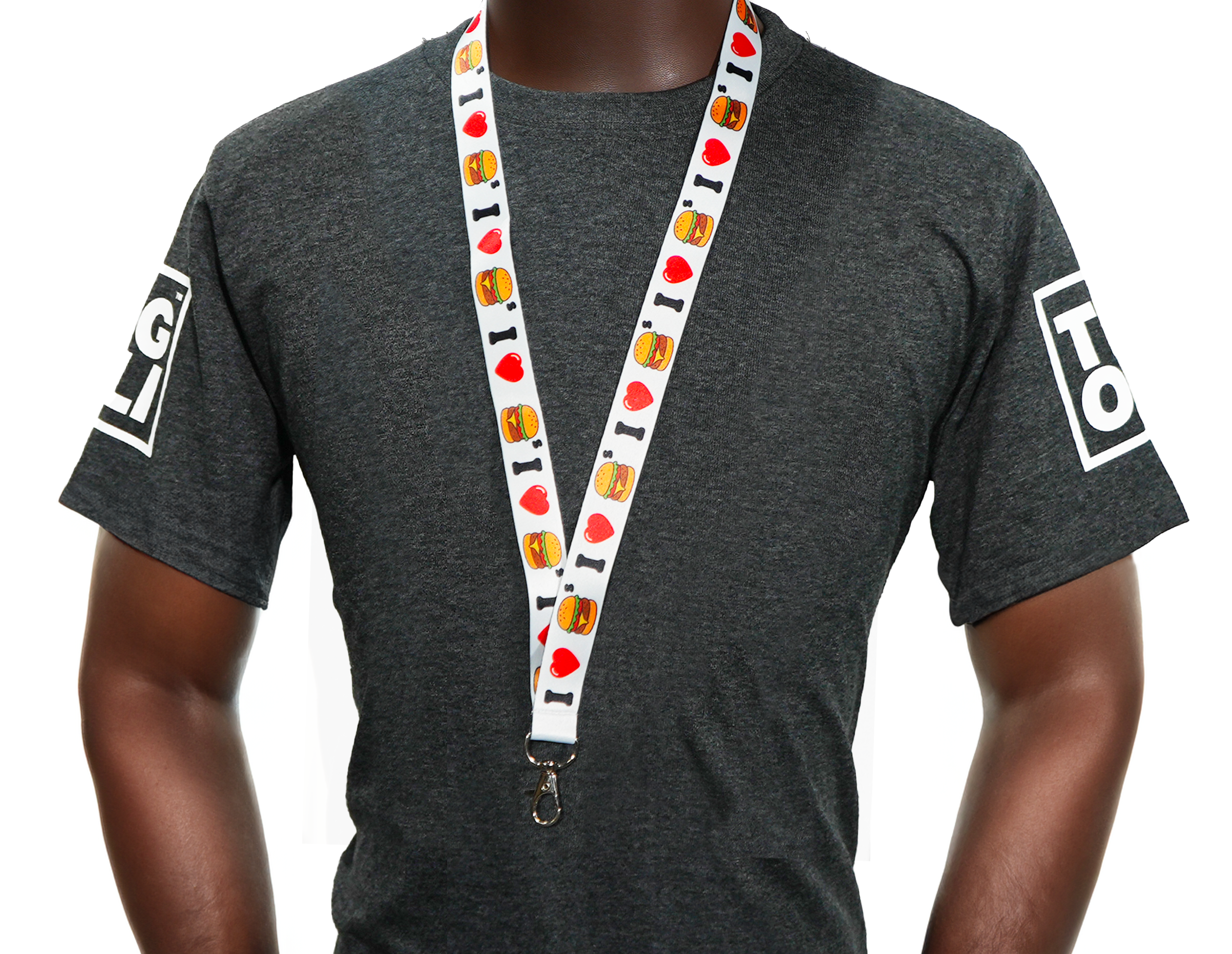 I Love Burgers Fast Food Lanyard Secondary image