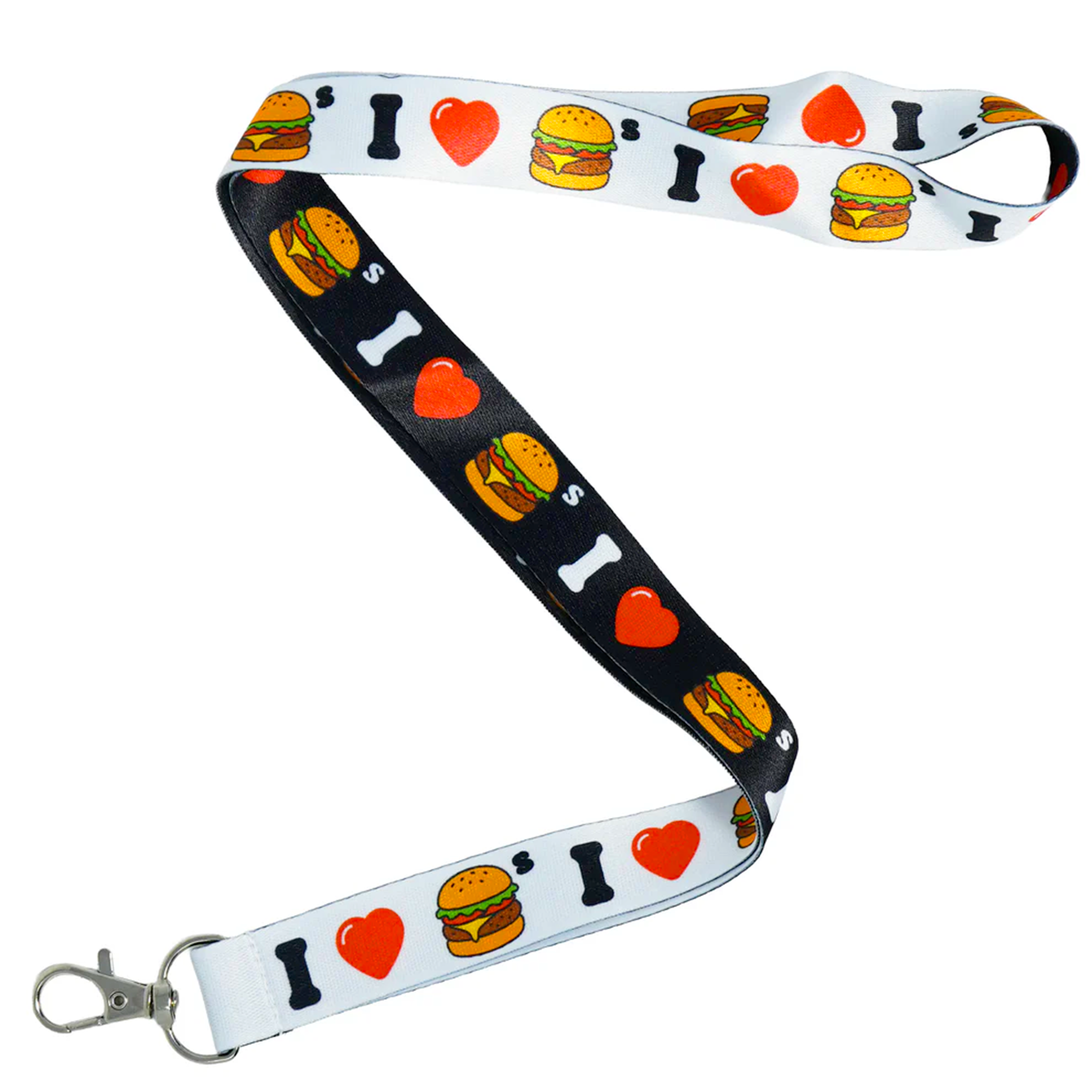 I Love Burgers Fast Food Lanyard Main image