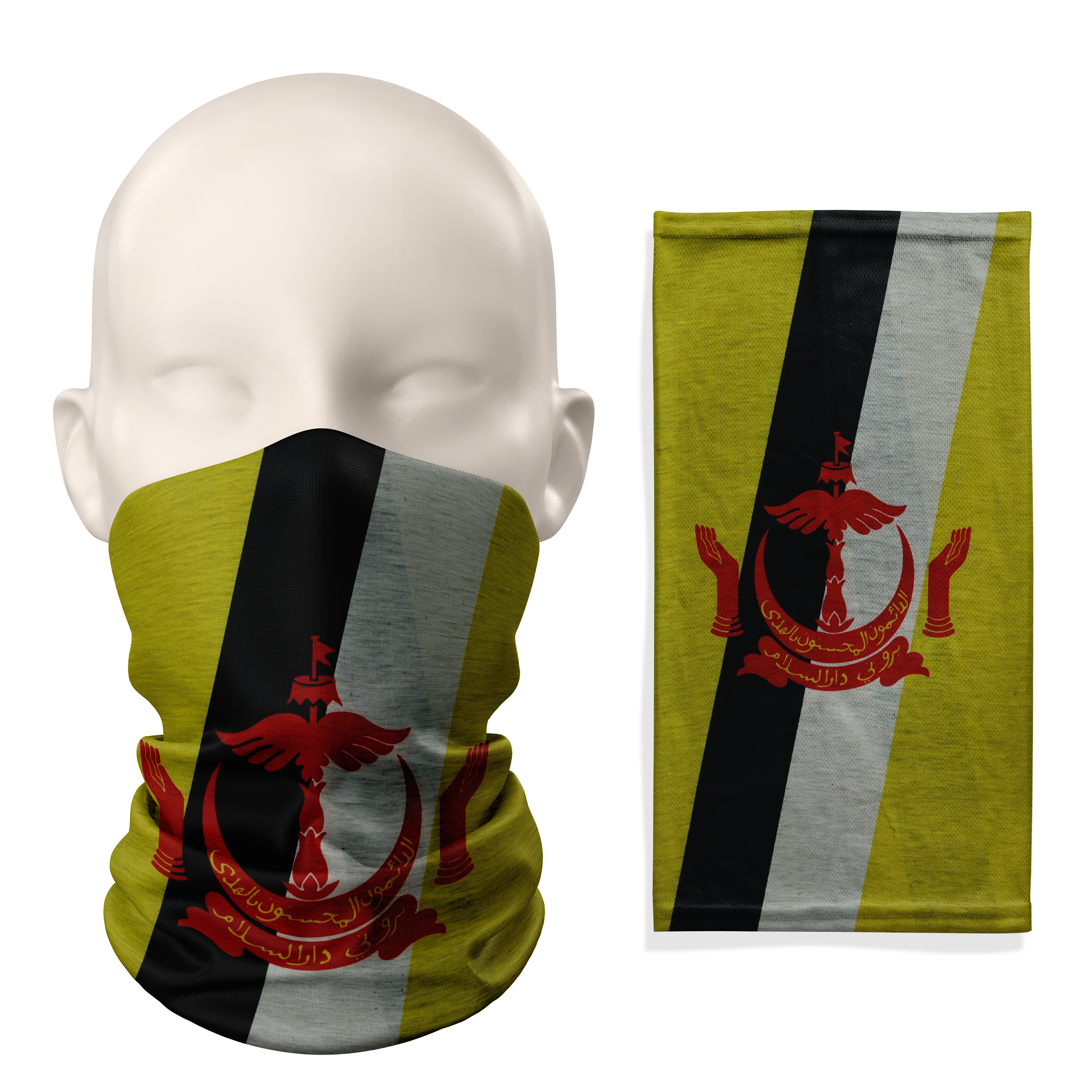 Brunei Flag Snood  – Breathable Mask Neck Gaiter Face Covering Main image