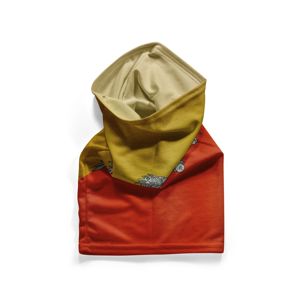 Cubrecuellos con bandera de Bután - Mascarilla transpirable para cuello y cara