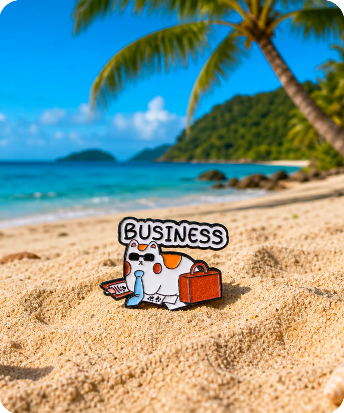 Business Cat Enamel Lapel Pin Badge