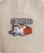 Business Cat Enamel Lapel Pin Badge