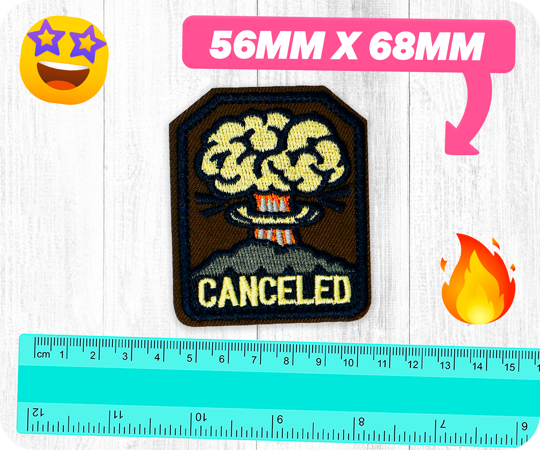 Canceled Nuclear Explosion Fall Out Iron On Patch (5.6 x 6.8cm)