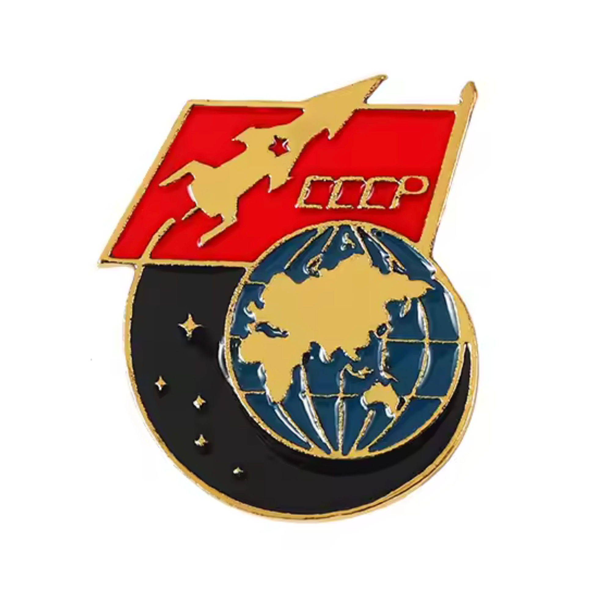CCCP Rocket & Globe Space Pin Badge Main image