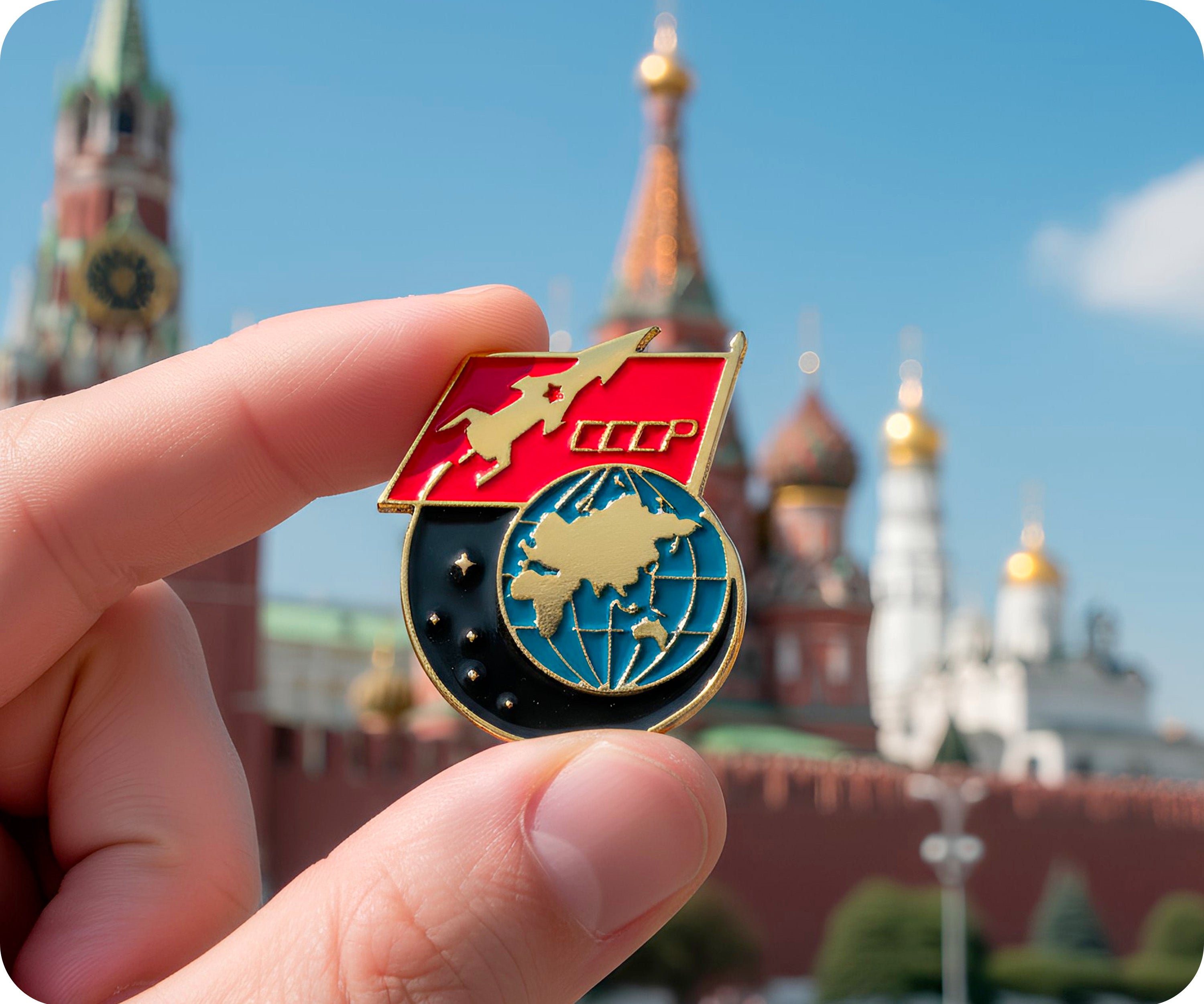 CCCP Rocket & Globe Space Pin Badge