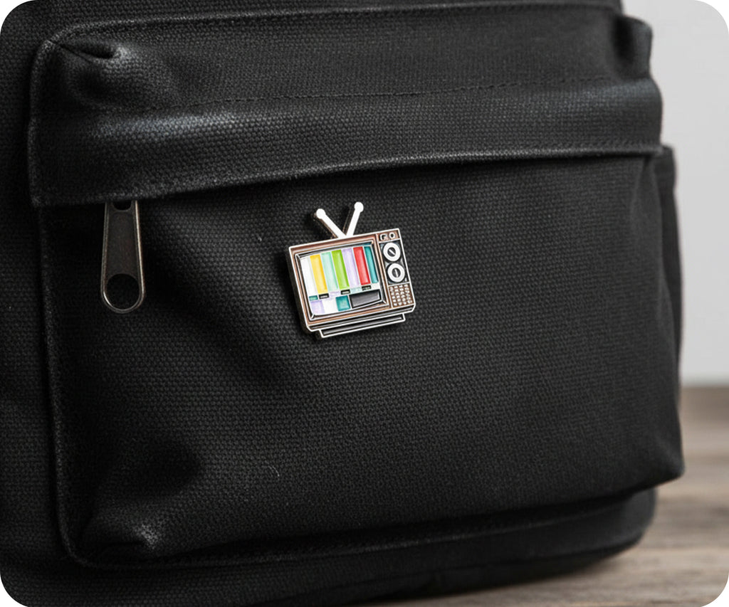 Vintage CRT TV Broadcast Colour Bars Pin Badge