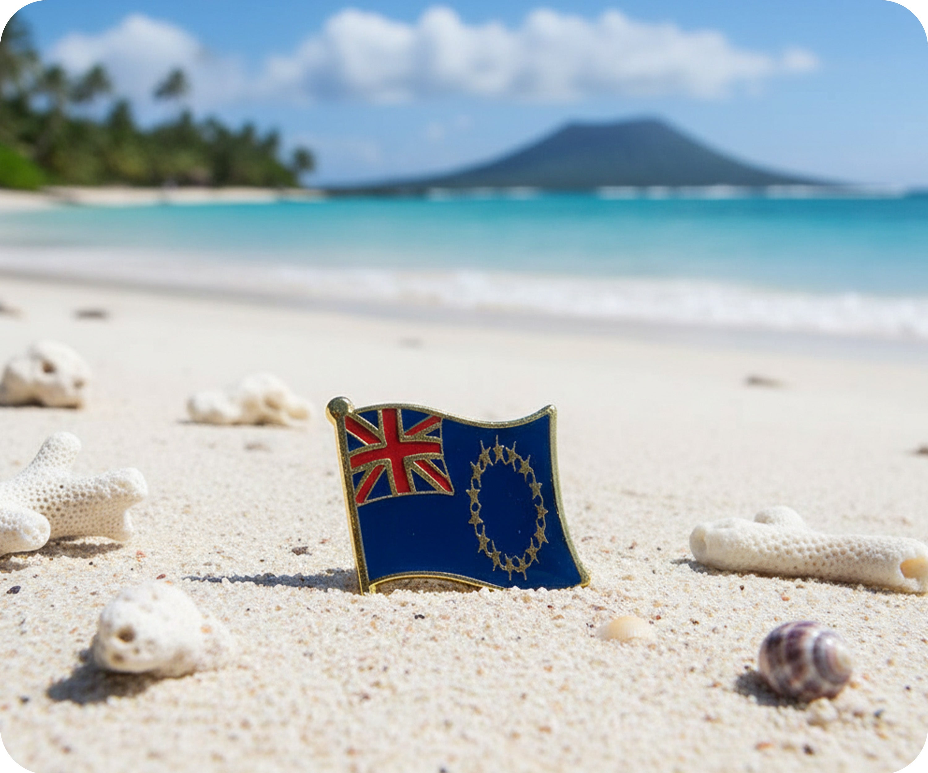 Pin de la bandera de las Islas Cook del Pacífico Imagen secundaria del producto