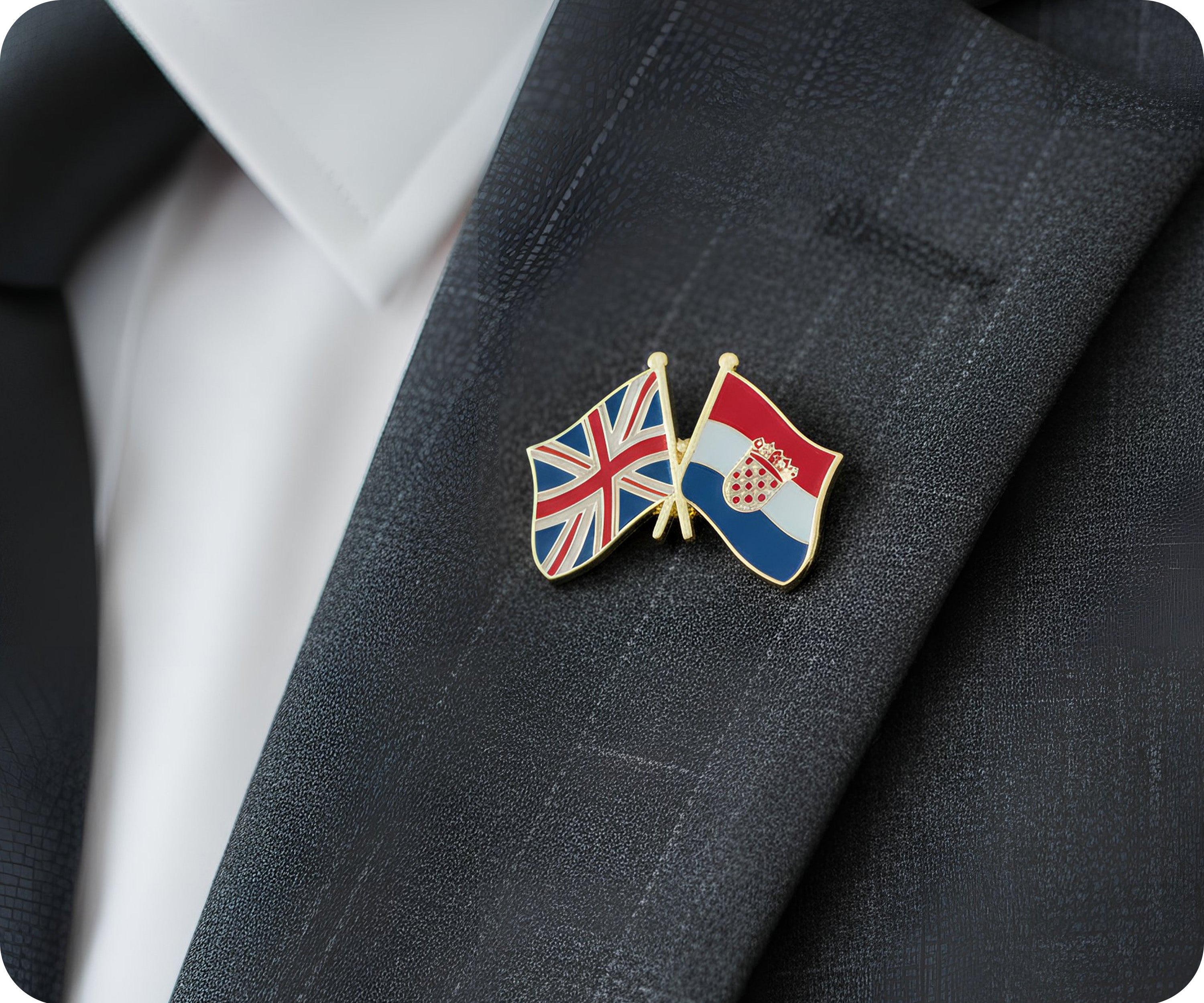 Pin de amistad entre el Reino Unido y Croacia Imagen secundaria del producto