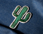 Cactus 2 Arm Wild West Patch Iron On (8 x 5cm)