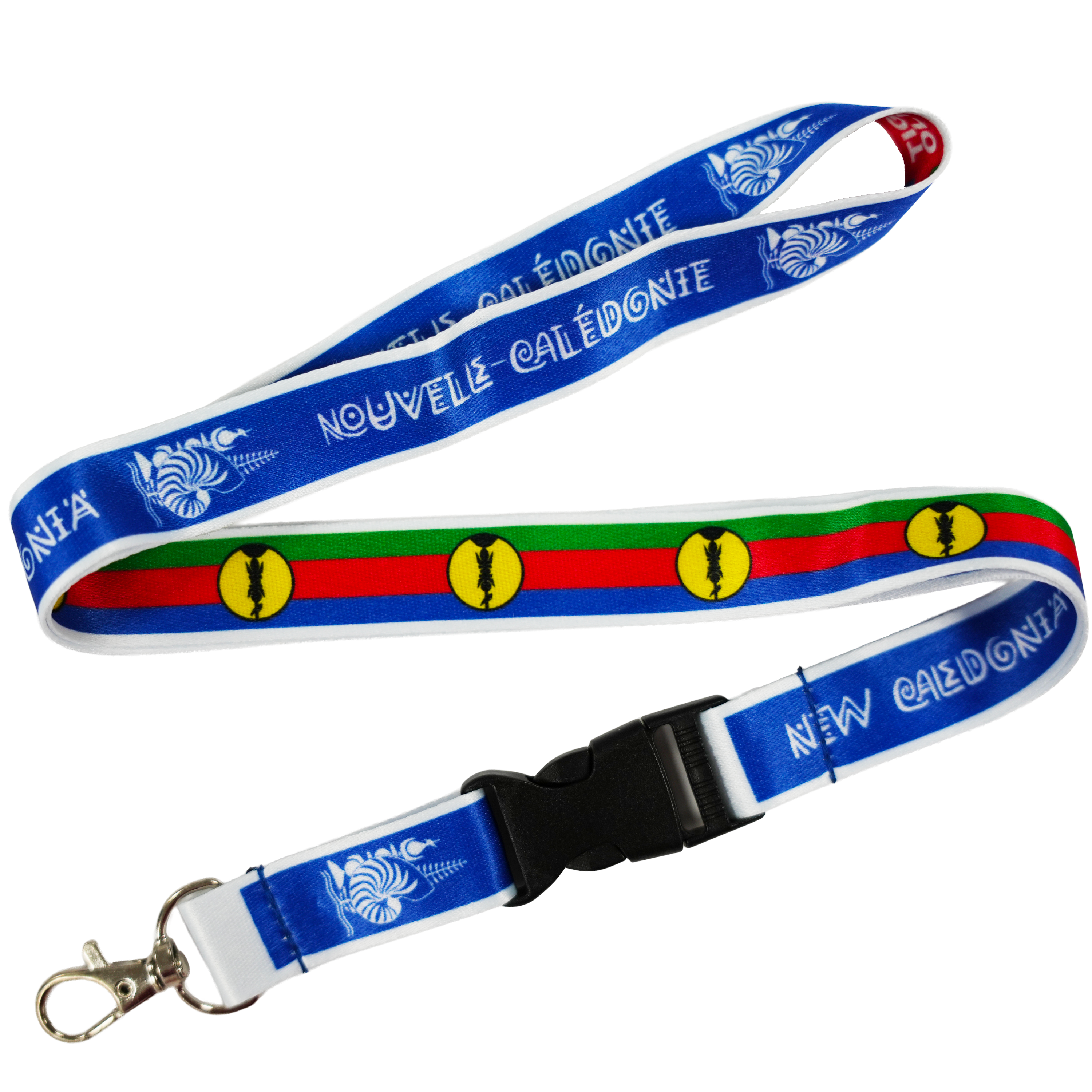 New Caledonia Kanak Flag Lanyard Keychain