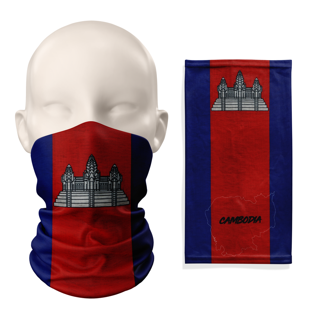 Snood con la bandera de Camboya – Mascarilla transpirable para cuello