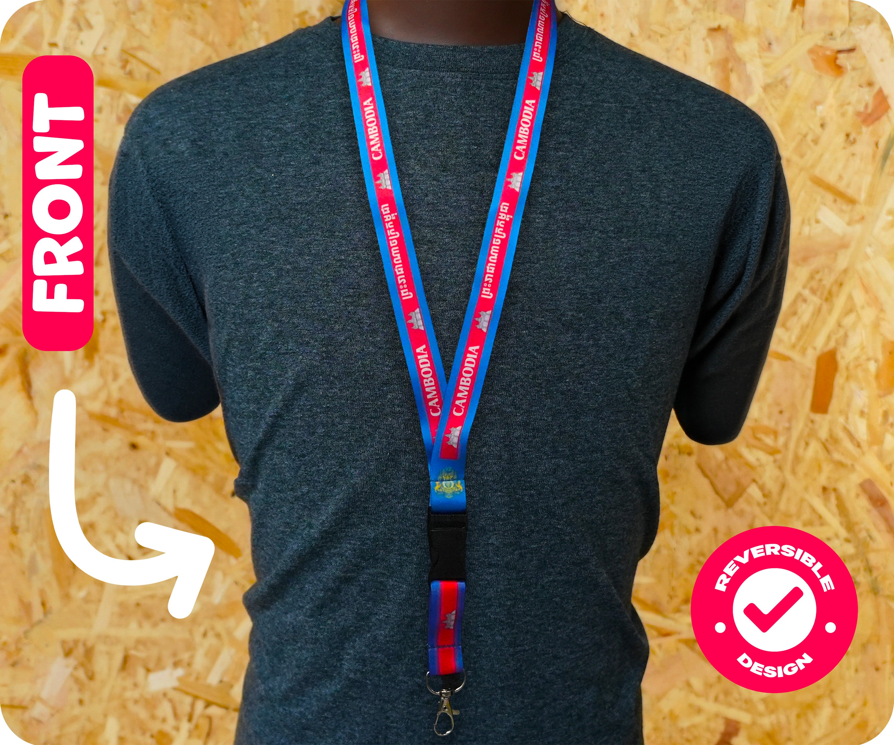 Cambodia Flag Lanyard Imagen secundaria del producto