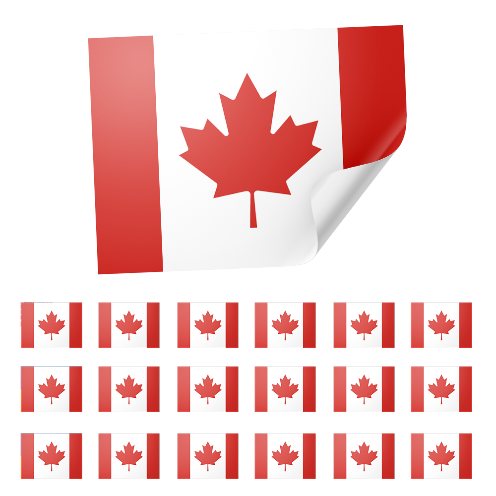 20 X Canada Flag Stickers Secondary image