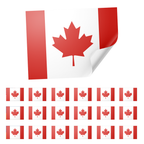 20 X Canada Flag Stickers