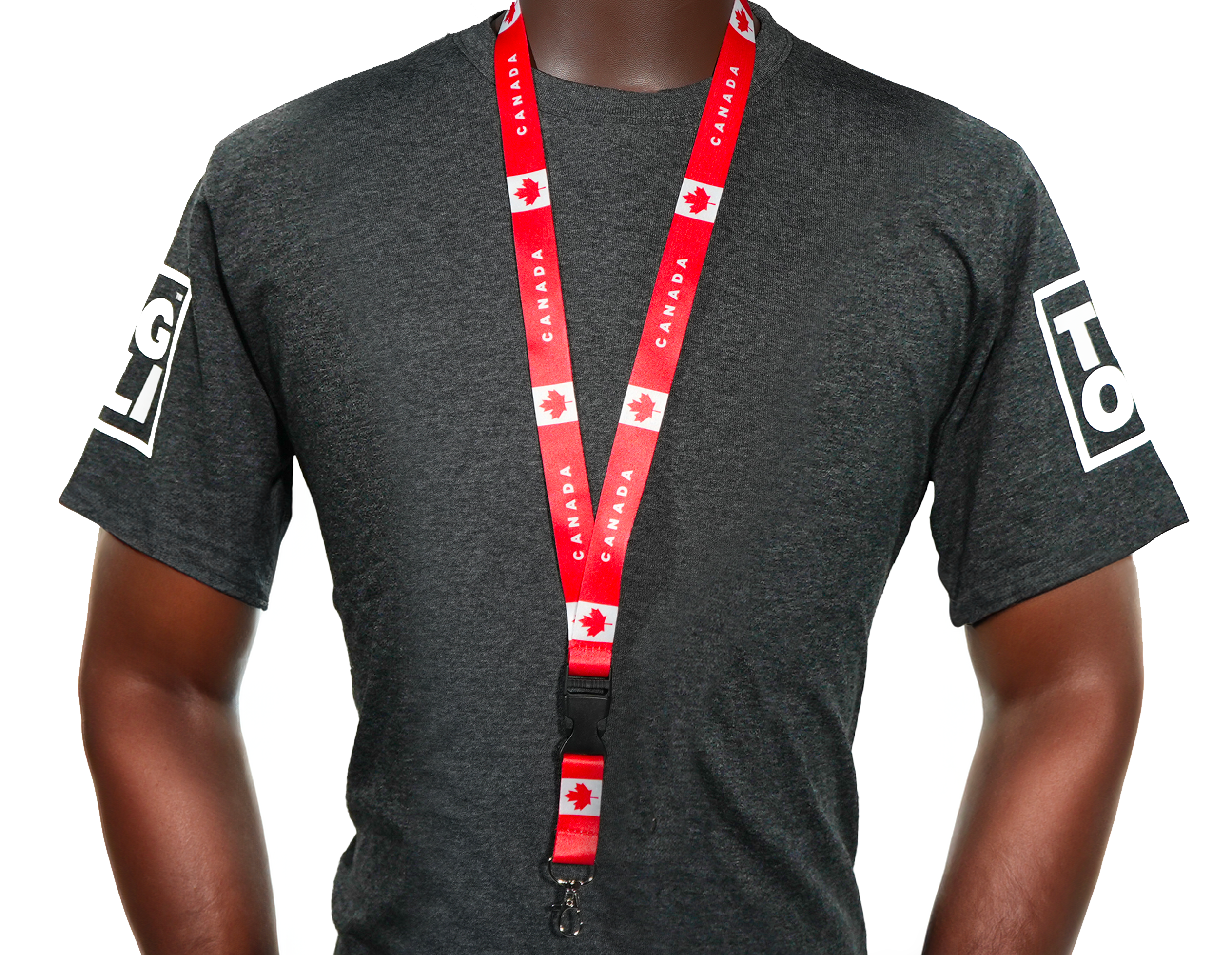 Canada Flag Lanyard – Red & White Maple Leaf Neck Strap Secondary image