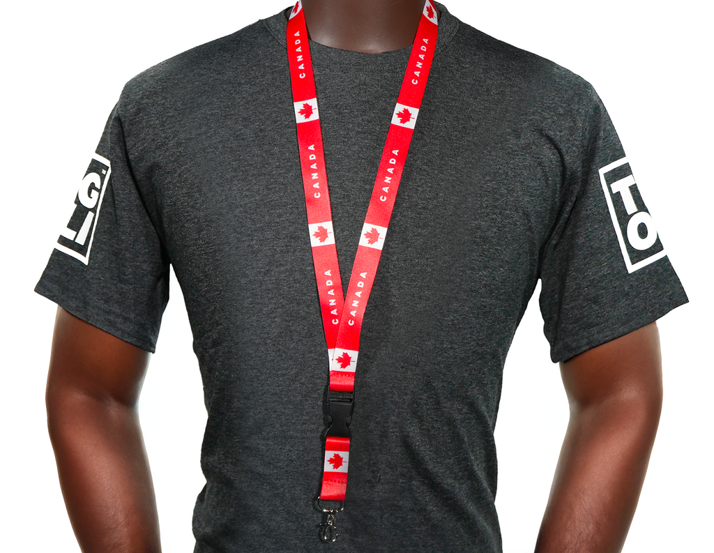 Canada Flag Lanyard – Red & White Maple Leaf Neck Strap