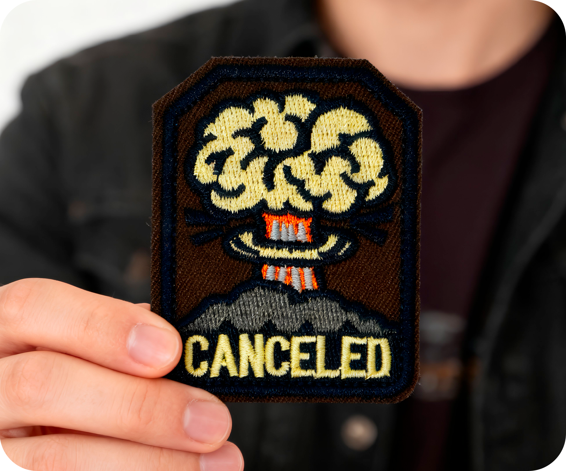 Canceled Nuclear Explosion Fall Out Iron On Patch (5.6 x 6.8cm)