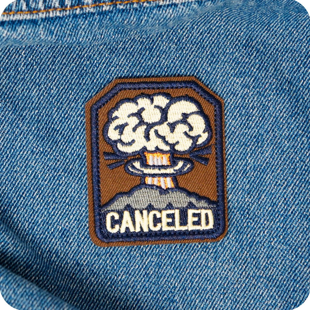 Canceled Nuclear Explosion Fall Out Iron On Patch (5.6 x 6.8cm)