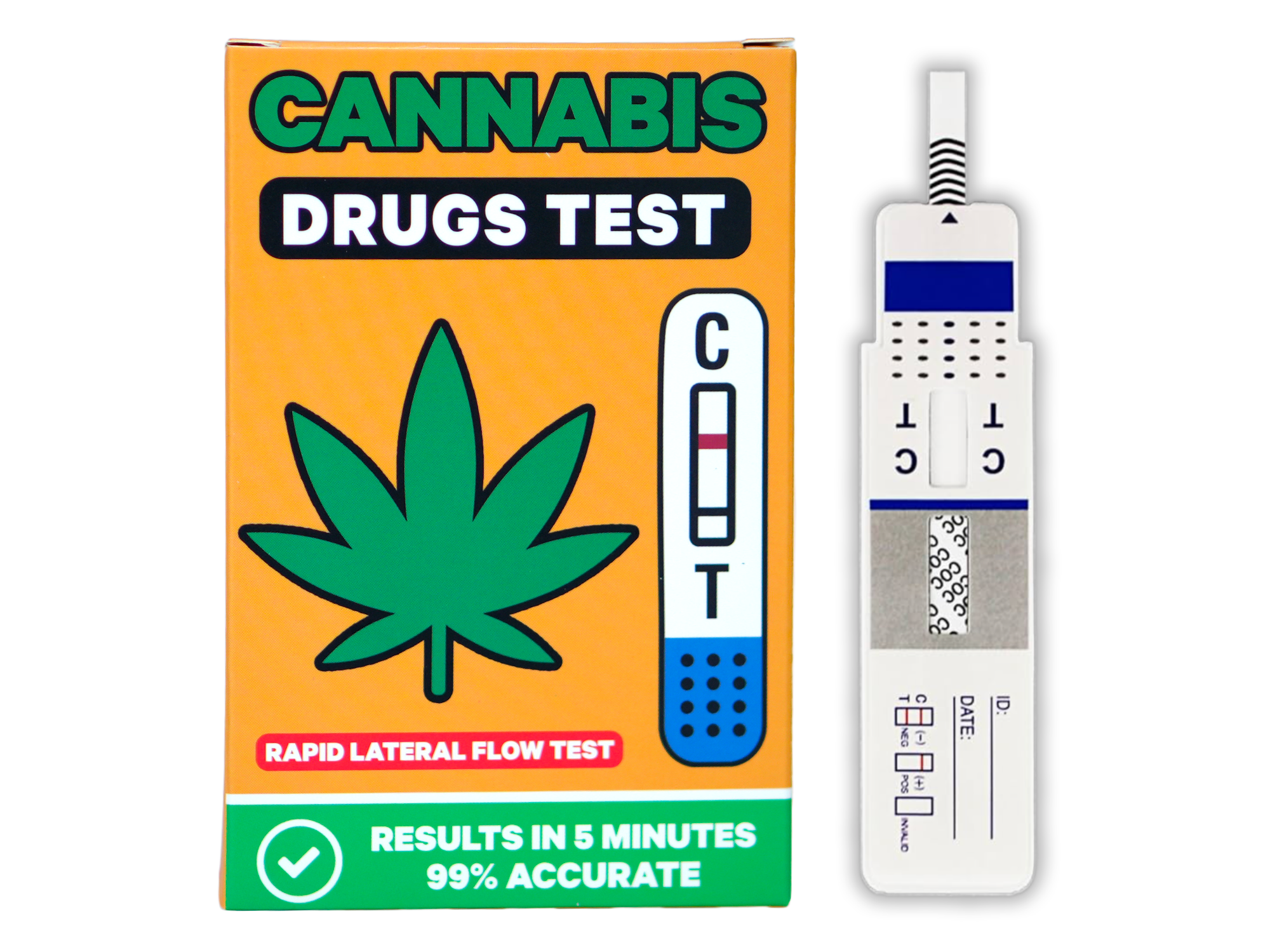 Kit de prueba de drogas de cannabis – Orina de flujo lateral rápido – Regalo de broma divertido y kit de prueba casero Imagen principal del producto