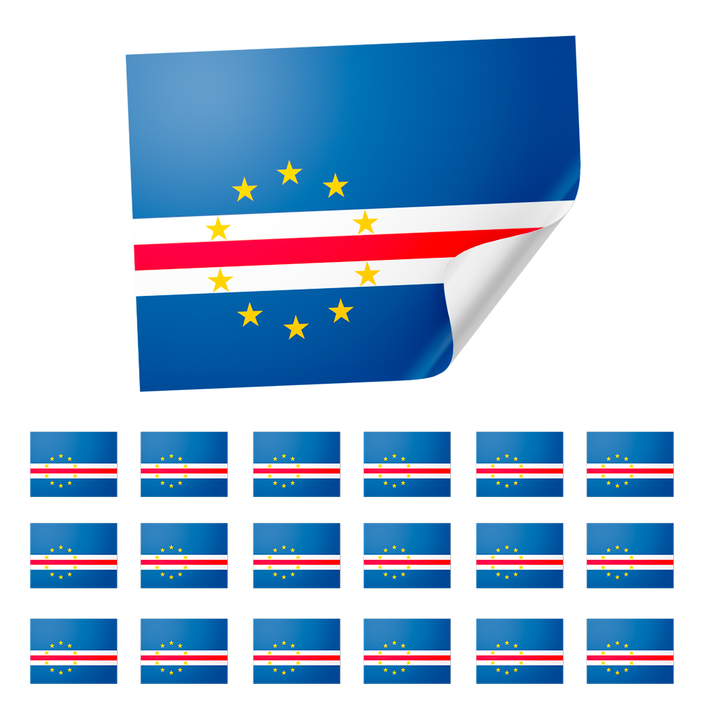 20 X Cape Verde Flag Stickers