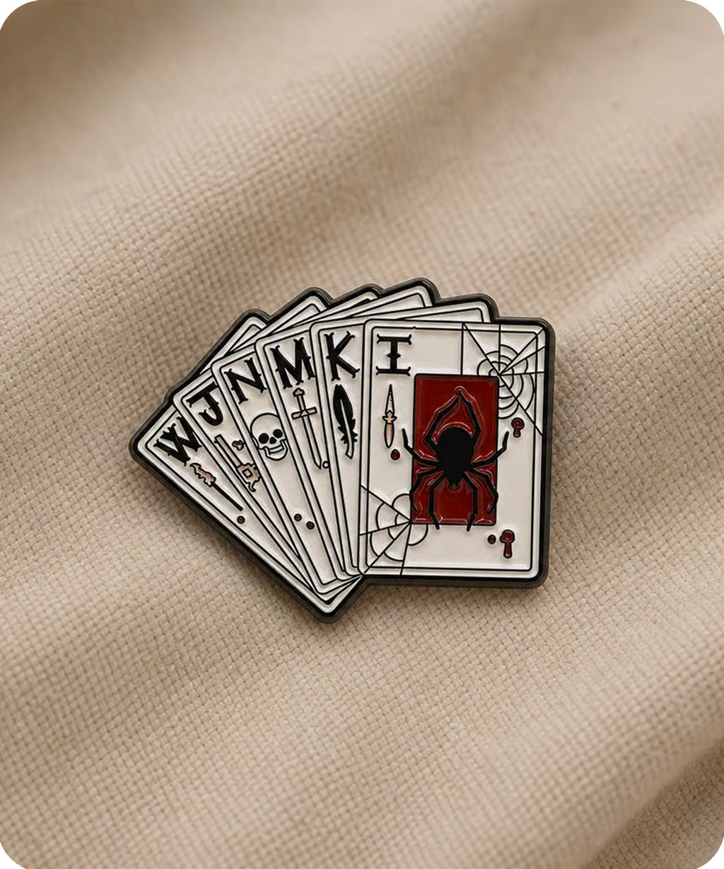 Gothic Playing Cards Enamel Pin Badge