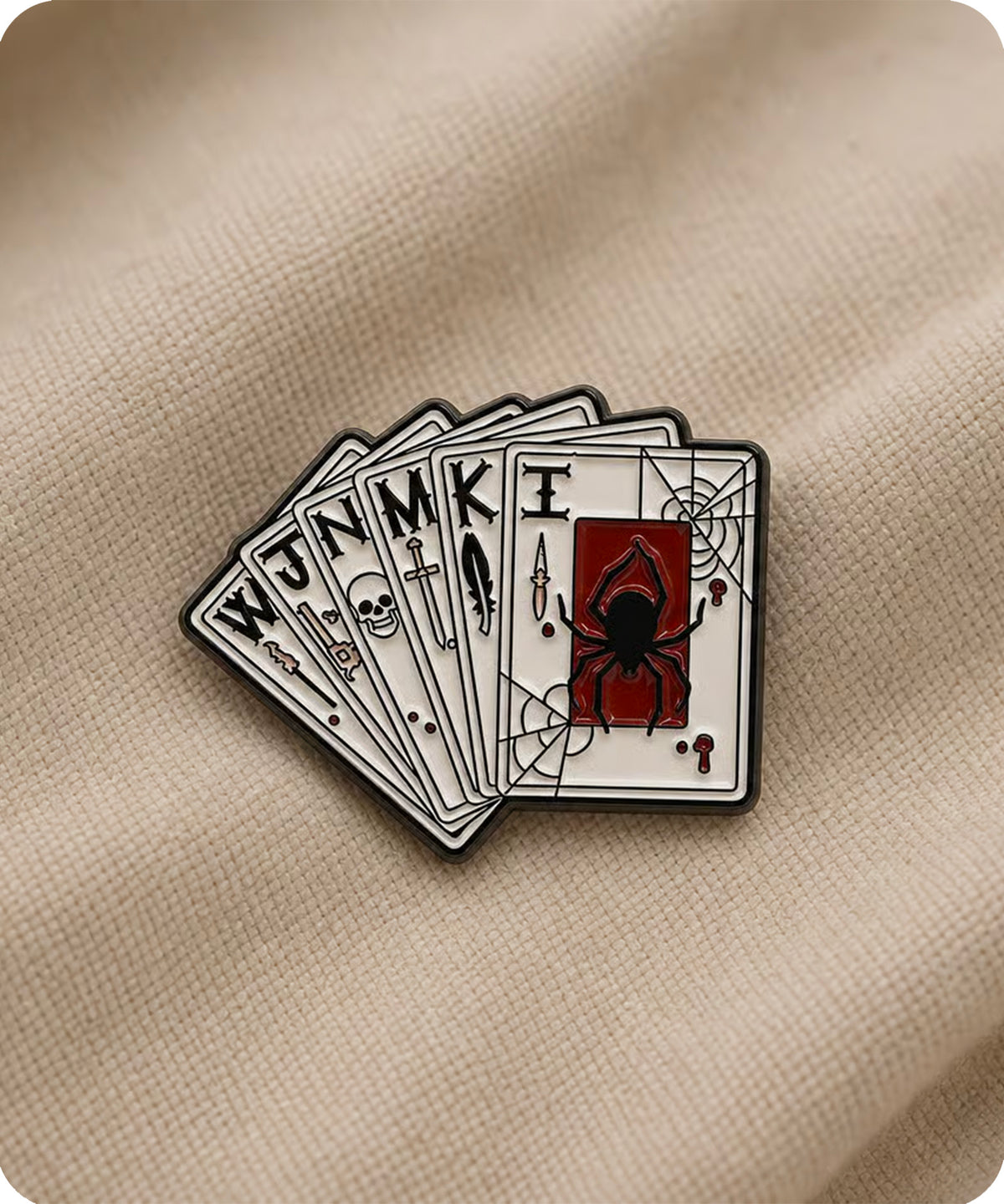 Gothic Playing Cards Enamel Pin Badge