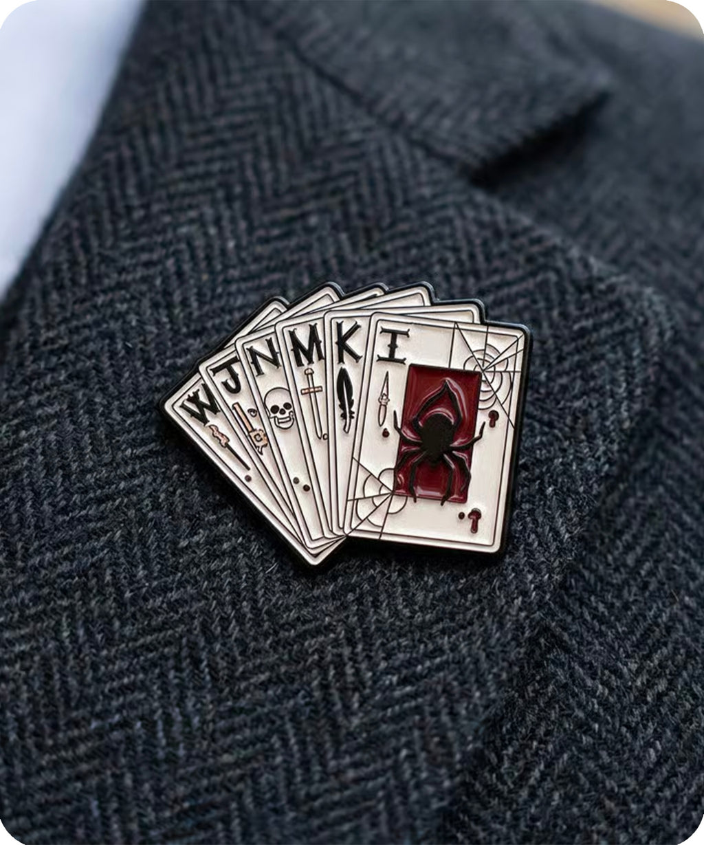 Gothic Playing Cards Enamel Pin Badge