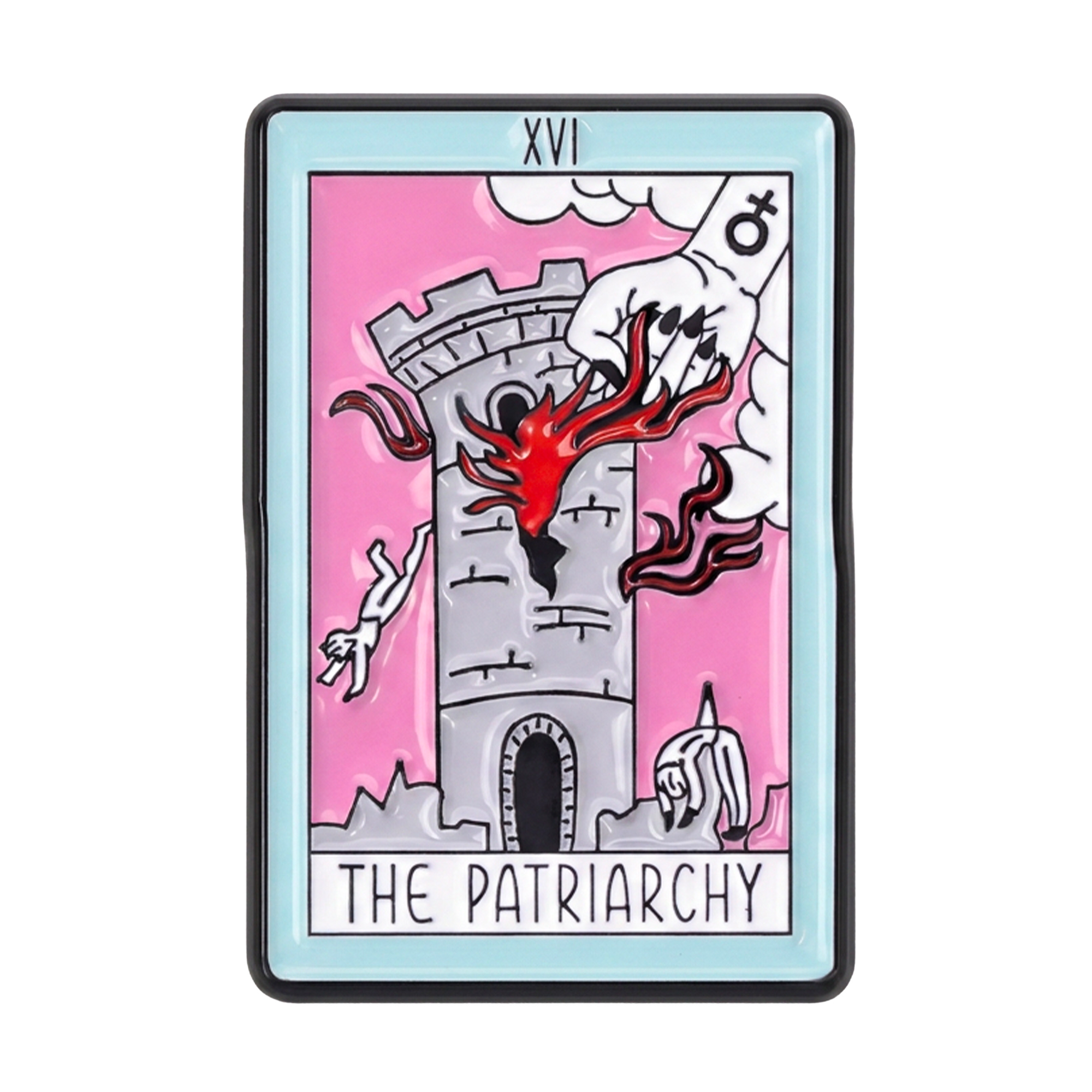 The Patriarchy Tarot Card Enamel Lapel Pin Badge
