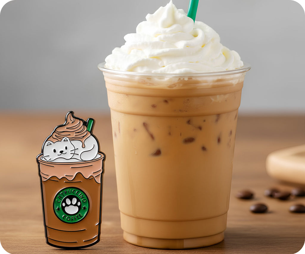 Catpuccino Cat Coffee Pin Badge