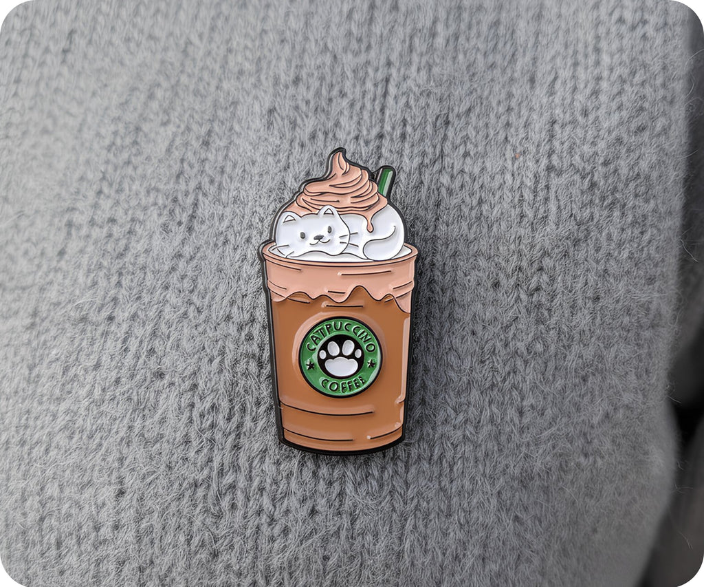 Catpuccino Cat Coffee Pin Badge