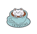 Catpuccino Cup & Saucer Coffee Pin Badge