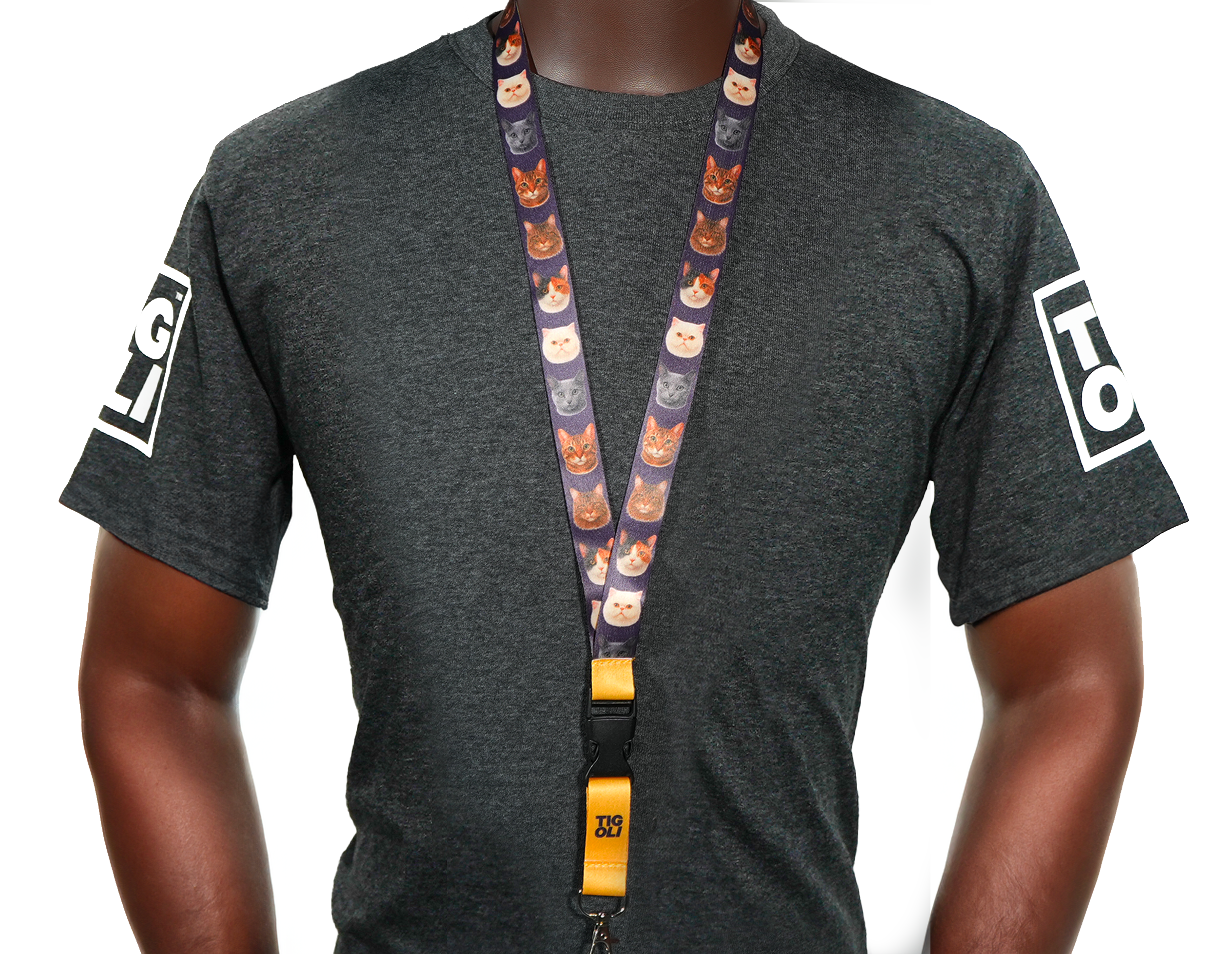 Cute Cats Lanyard – Adorable Cat Faces Double-Sided Print