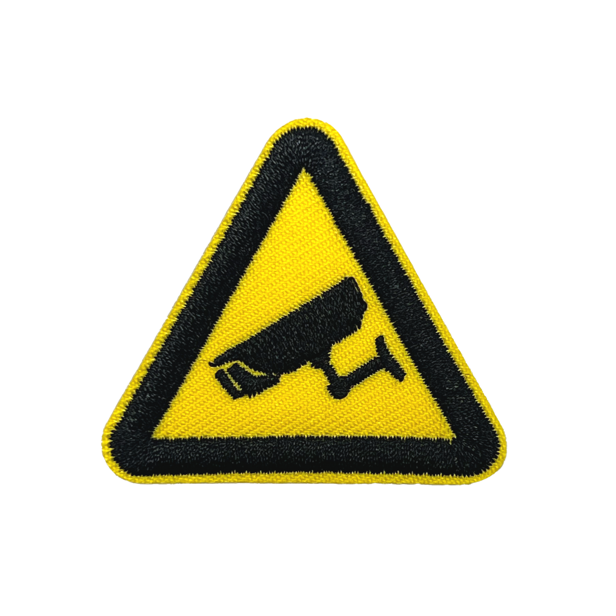 CCTV Triangle Hazard Embroidery Patch (5cm) Main image