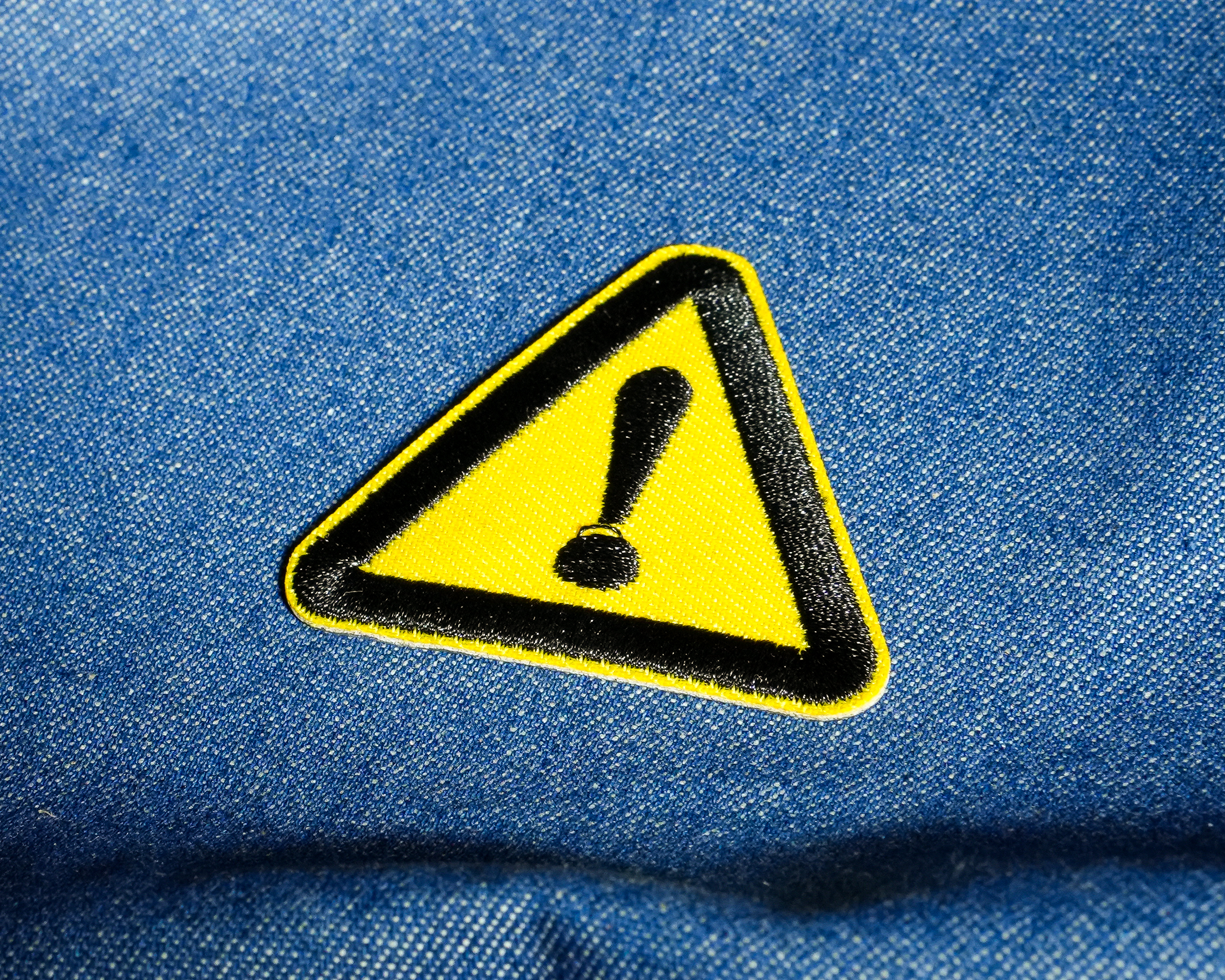 Hazard Caution Attention Embroidery Patch (5 x 5cm) Secondary image