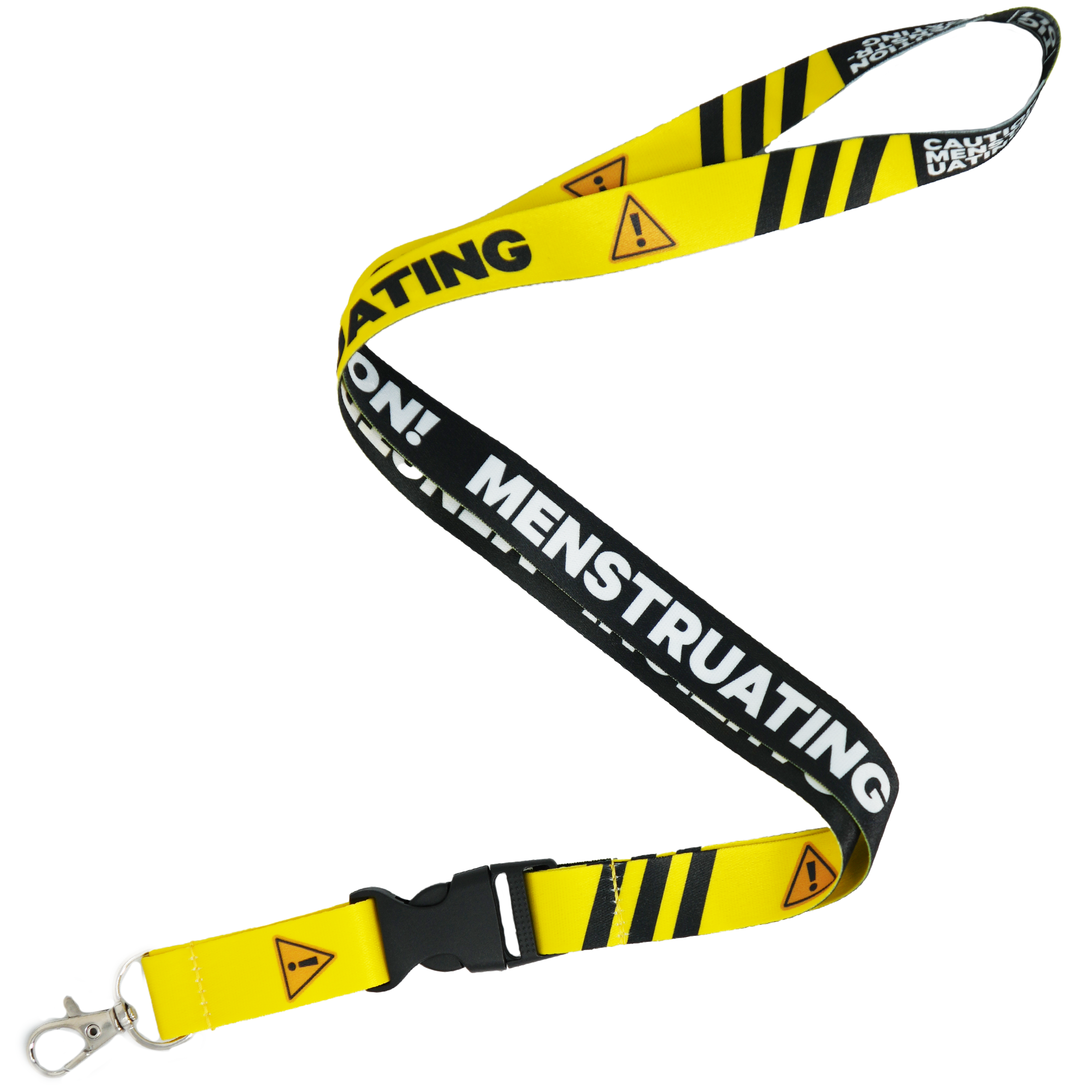 Mensturating Period Caution! Funny Lanyard Main image