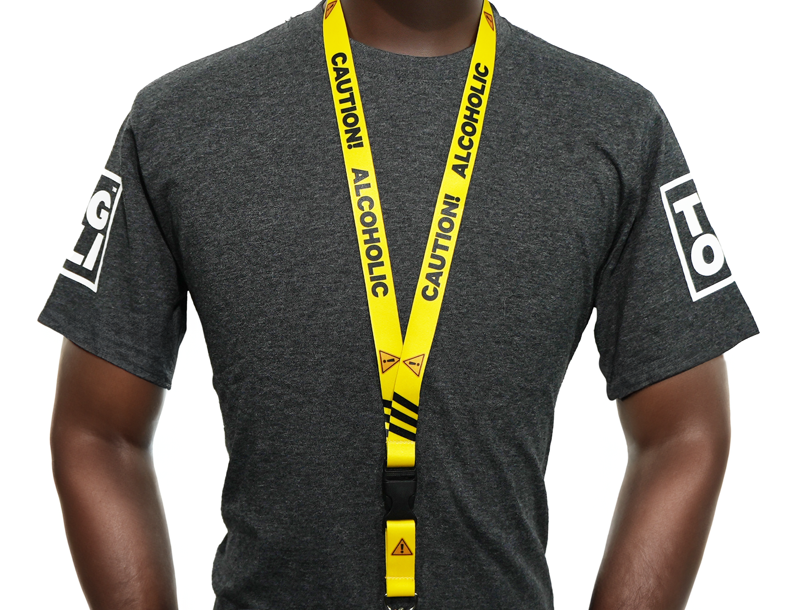 Caution Alcoholic! Funny Lanyard Secondary image